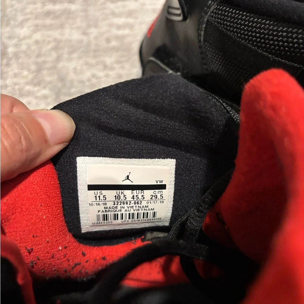 Air Jordan Black and Red Sneakers - Picture 5 of 6